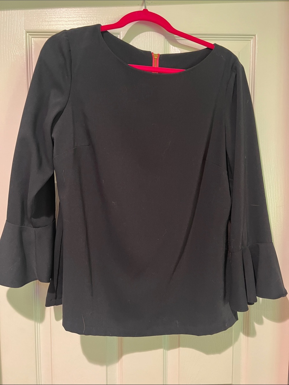 Sail to Sable Black Bell Sleeve Blouse